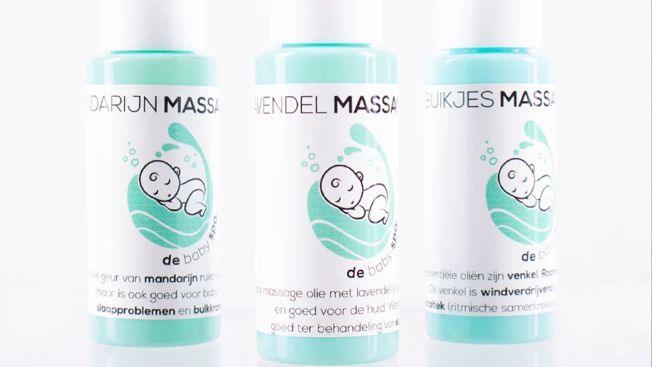 Alle soorten massageoliën van De Baby Spa